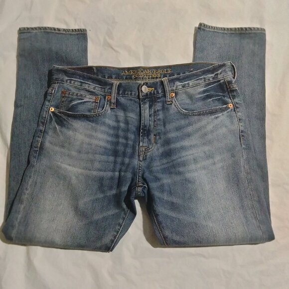 American Eagle Skinny Straight Jeans Men's 34x30 Blue Denim - Picture 1 of 6